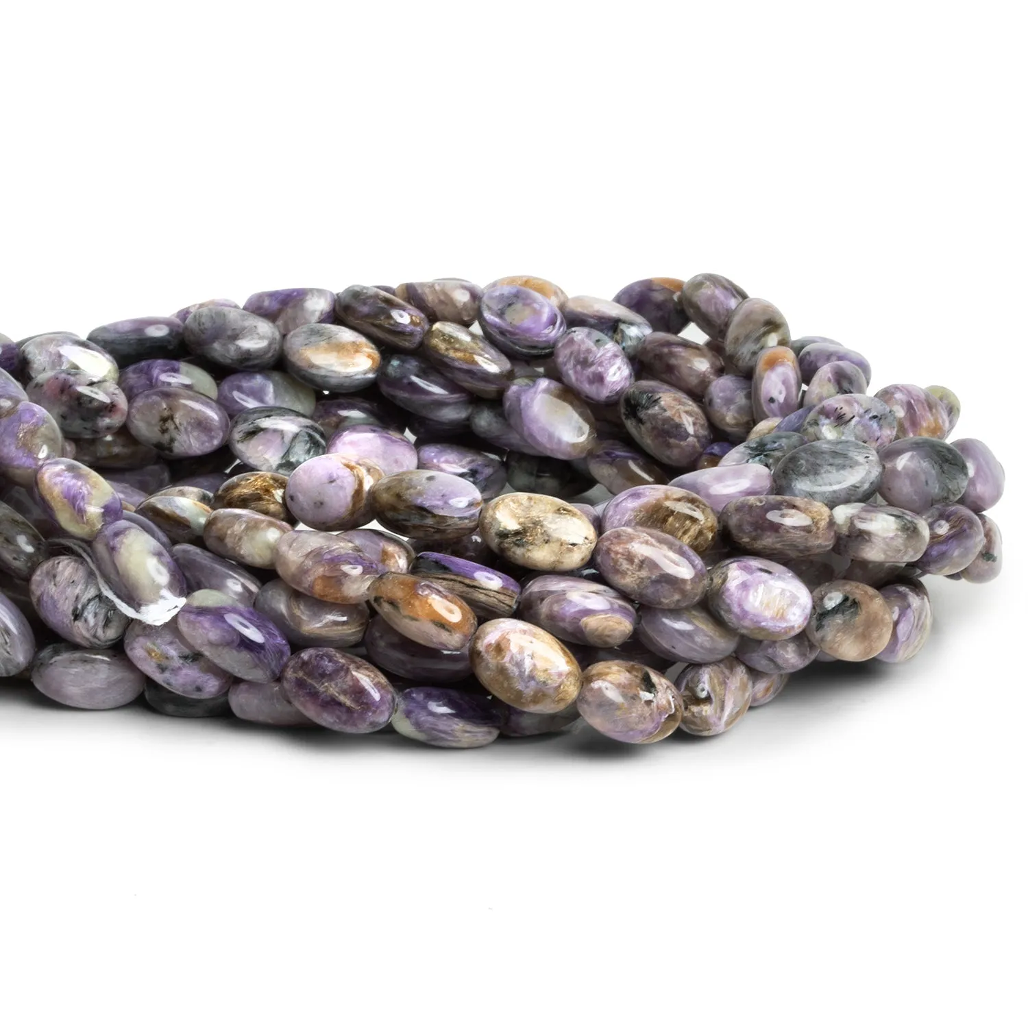 11x8mm Charoite Plain Ovals 15 inch 31 beads