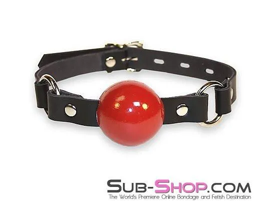 1455A      Code of Silence Locking Ball Gag Strap, Red Ball