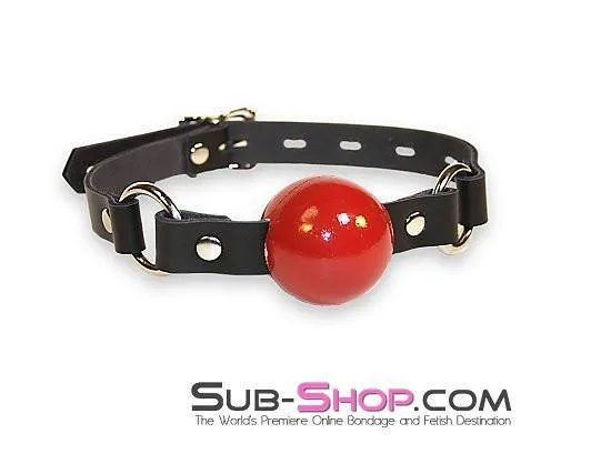 1455A      Code of Silence Locking Ball Gag Strap, Red Ball