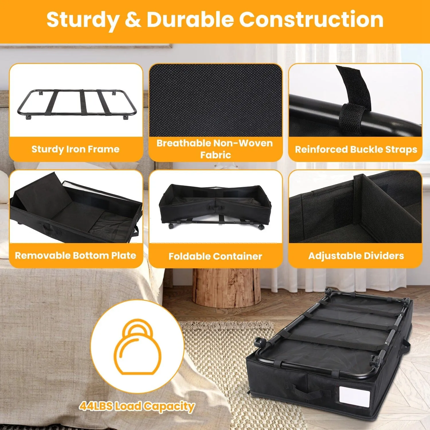 2-Piece: Under Bed Storage Container