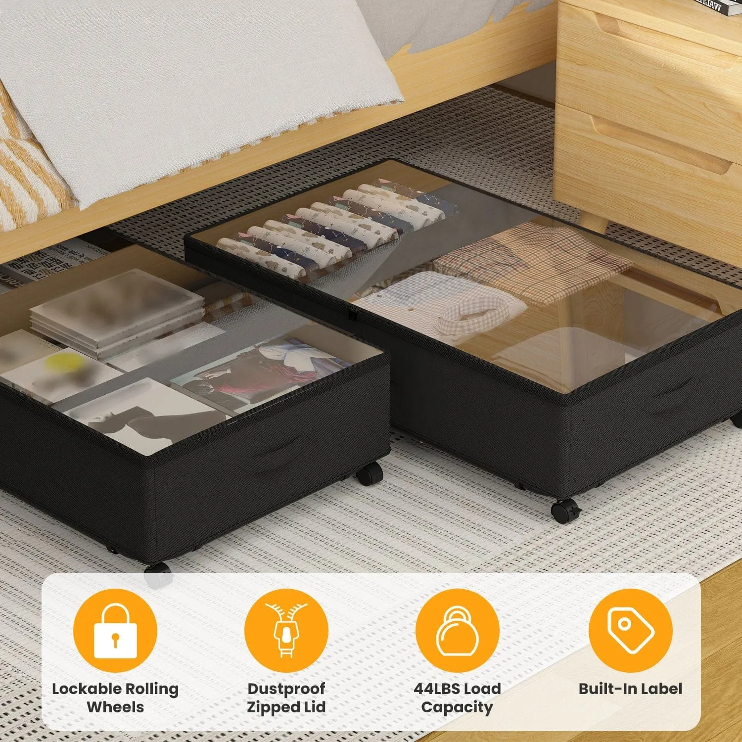 2-Piece: Under Bed Storage Container