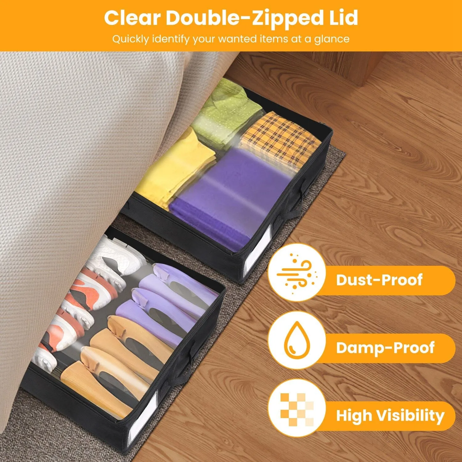 2-Piece: Under Bed Storage Container