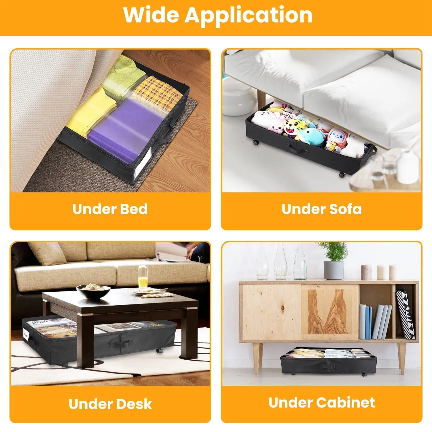 2-Piece: Under Bed Storage Container