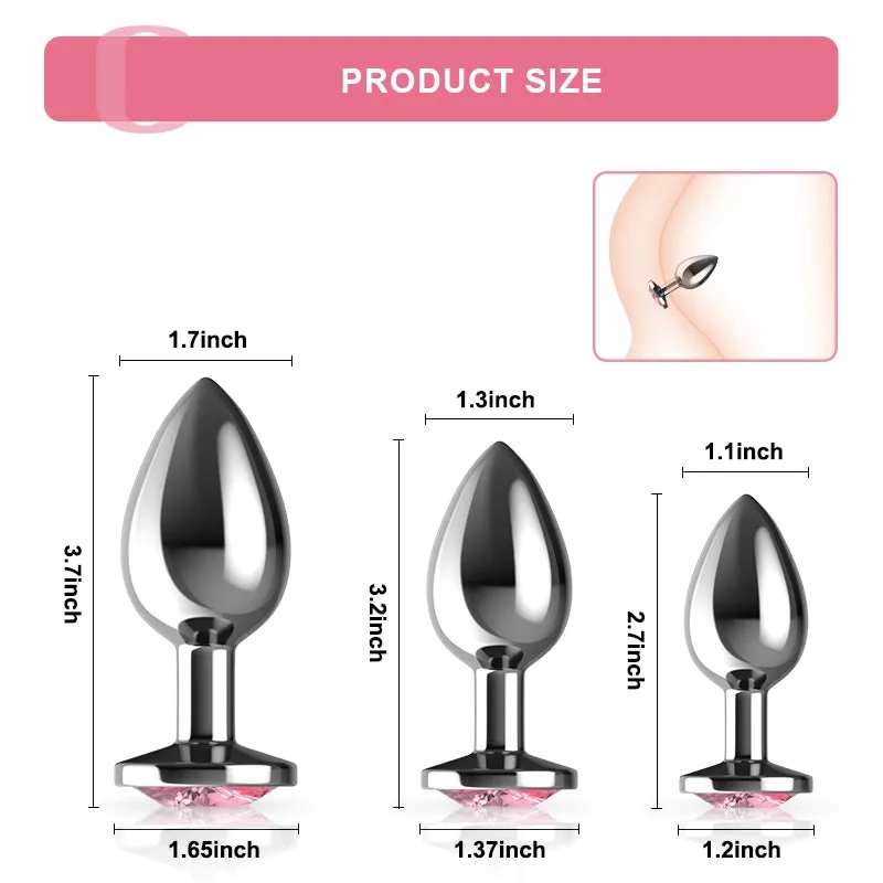 3 Pcs Set Luxury Metal Butt Toys