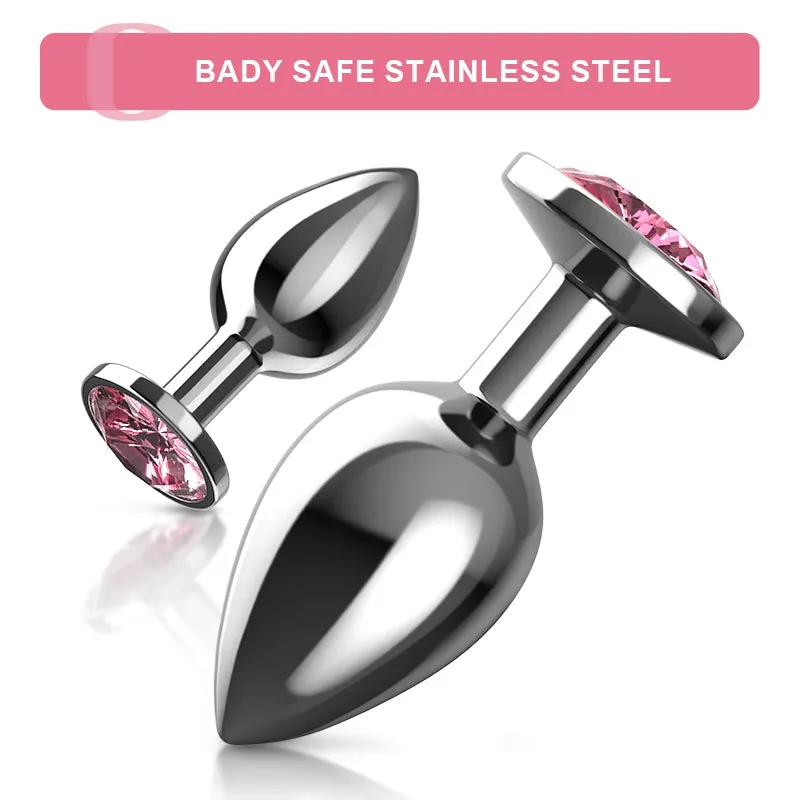 3 Pcs Set Luxury Metal Butt Toys