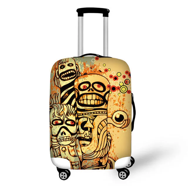 3D Ghost elements print travel luggage suitcase protective cover stretch waterproof portable luggage covers rain cover