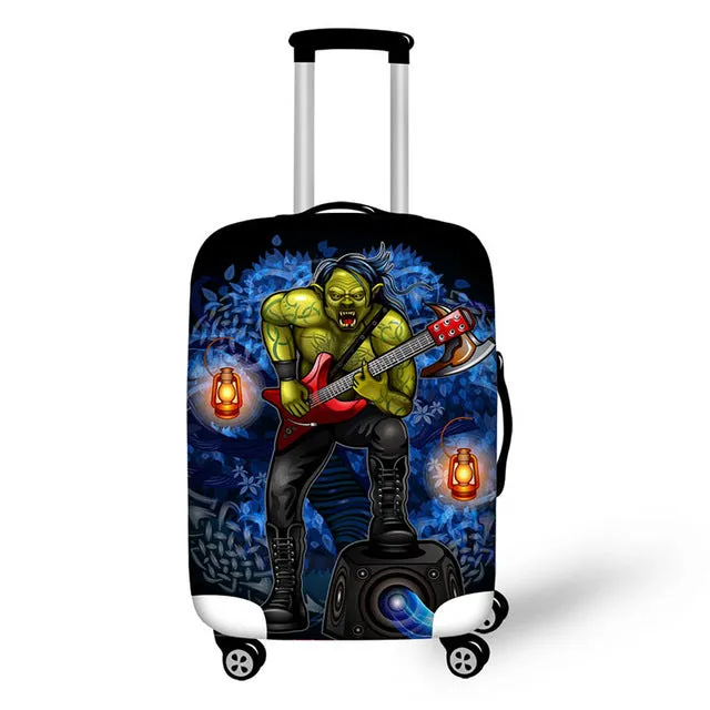 3D Ghost elements print travel luggage suitcase protective cover stretch waterproof portable luggage covers rain cover