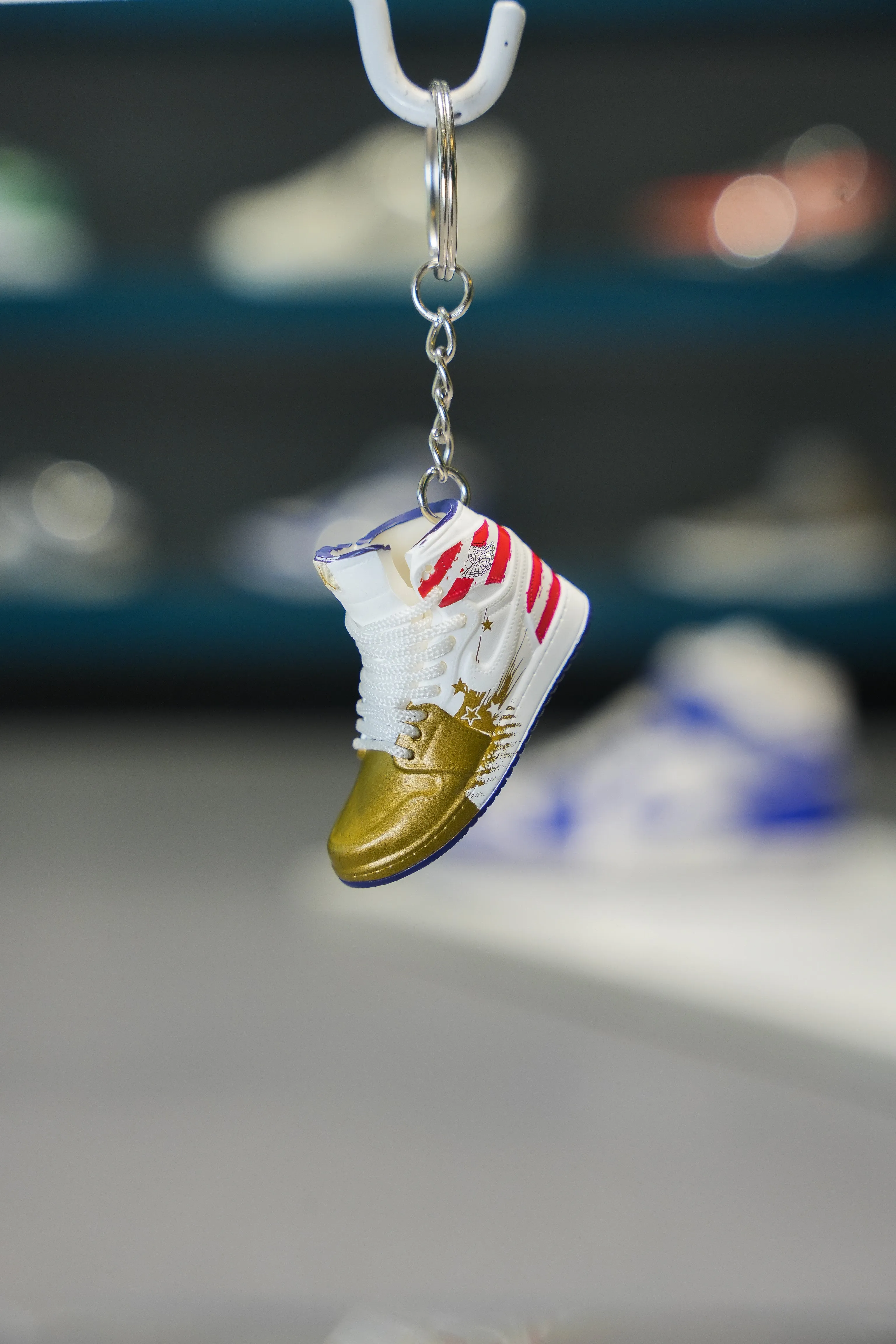 3D Sneaker Keychain AJ1 White Custom