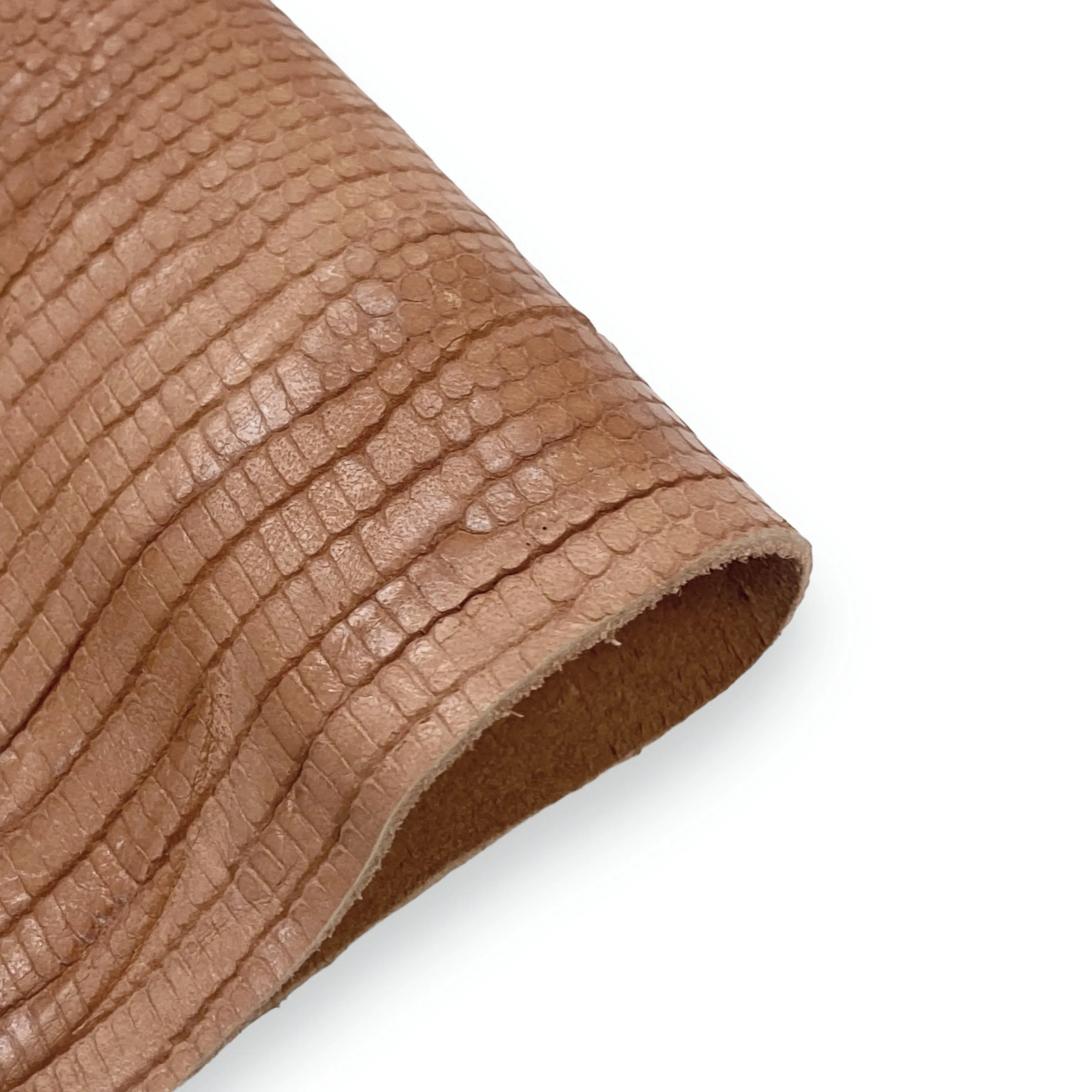 3oz (1.2mm) Embossed Lizard - Natural- Cow Leather (per square foot)