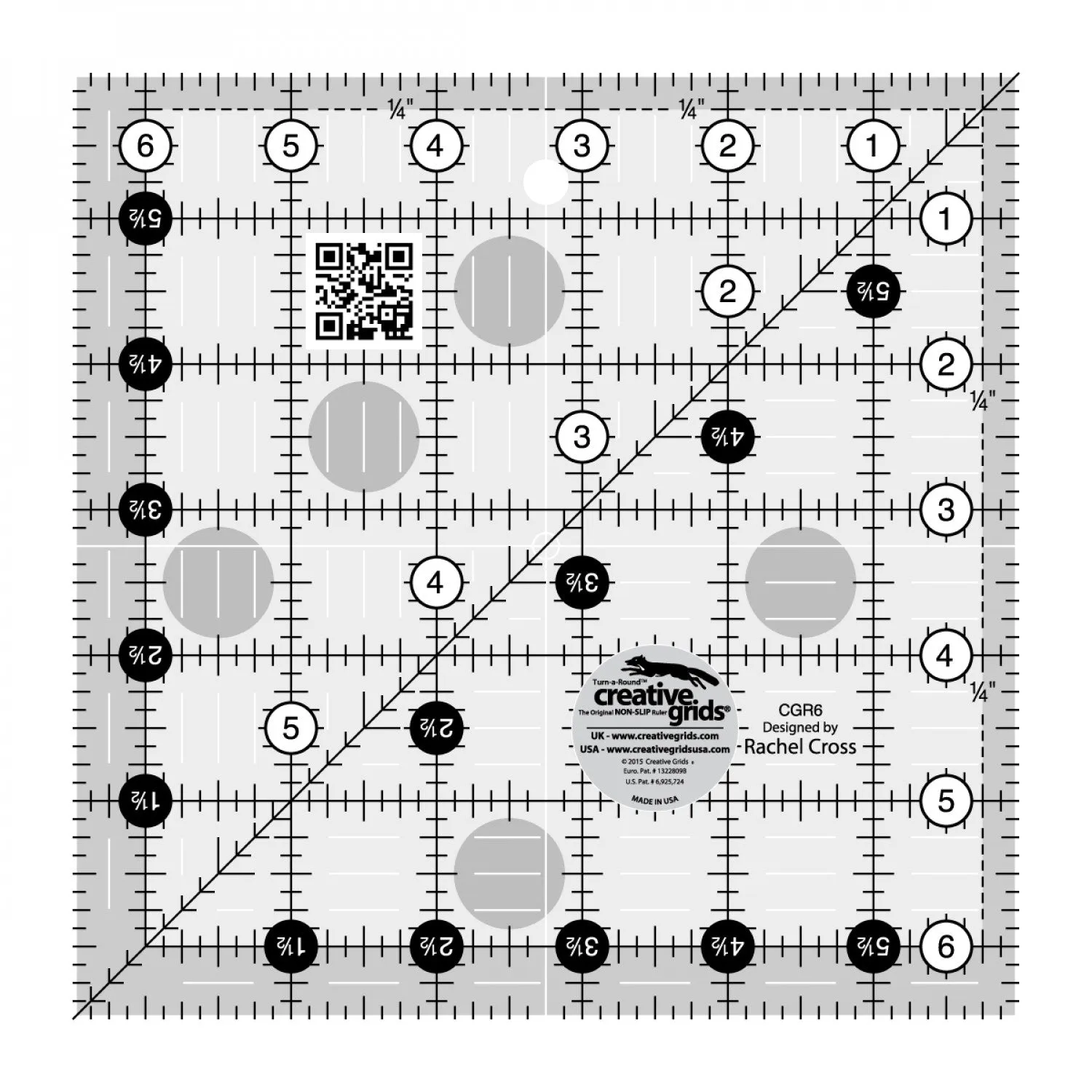 6-1/2" x 6-1/2" Ruler - Creative Grids