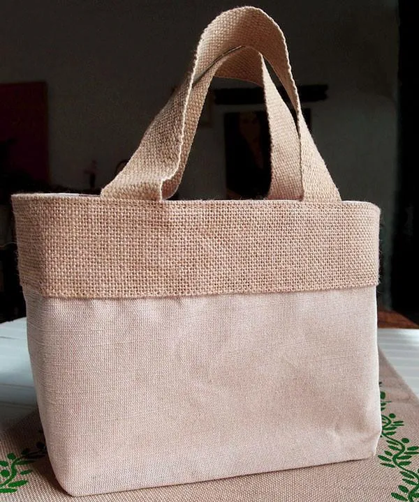 72 ct Small Fancy Burlap Bags - JuCo Tote Bags  (Jute & Cotton Blend) - TJ893 - By Case