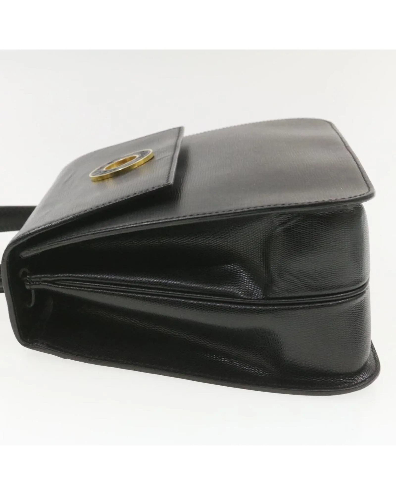 Authentic Black Leather 2-Way Hand Bag by Celine