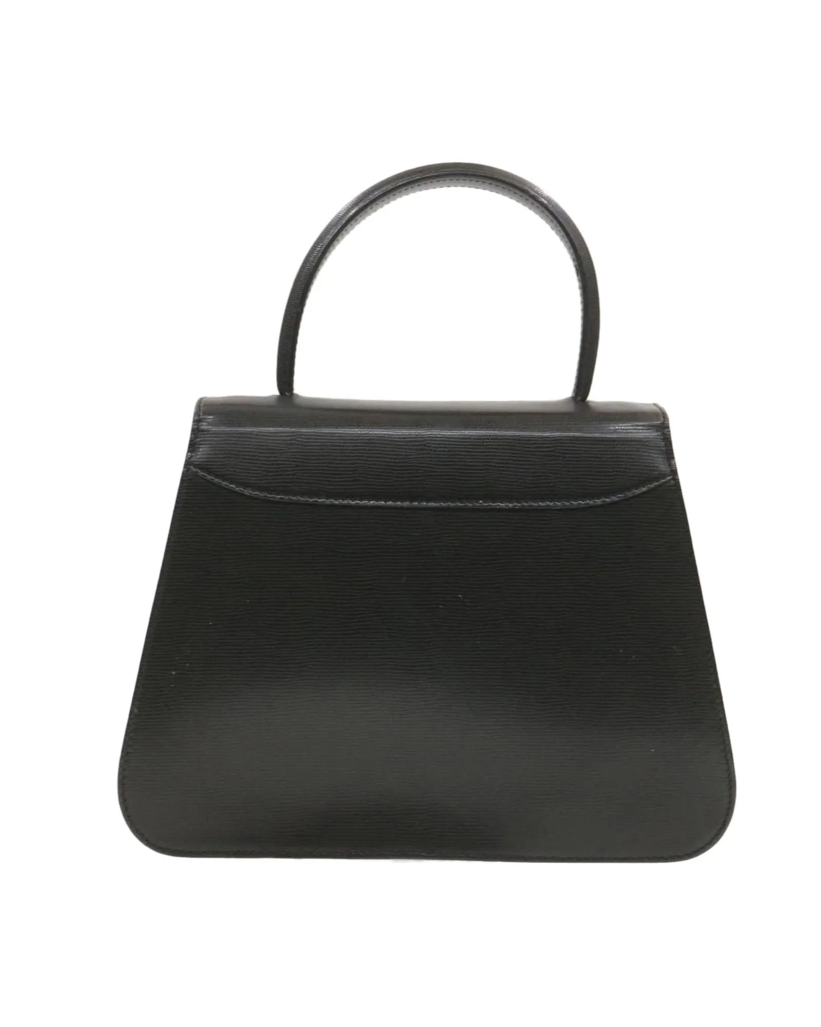 Authentic Black Leather 2-Way Hand Bag by Celine