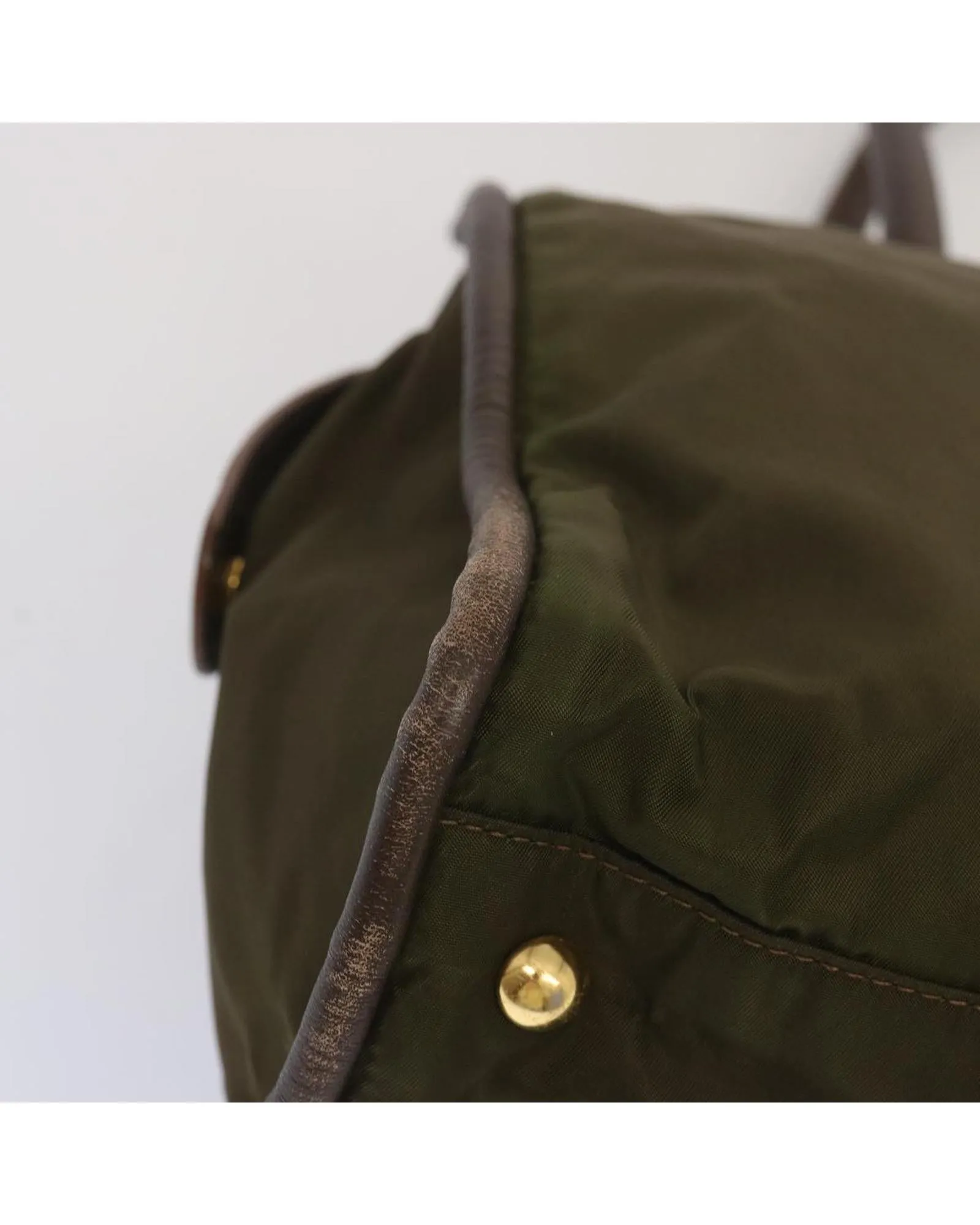 Authentic Khaki Nylon Tote Bag