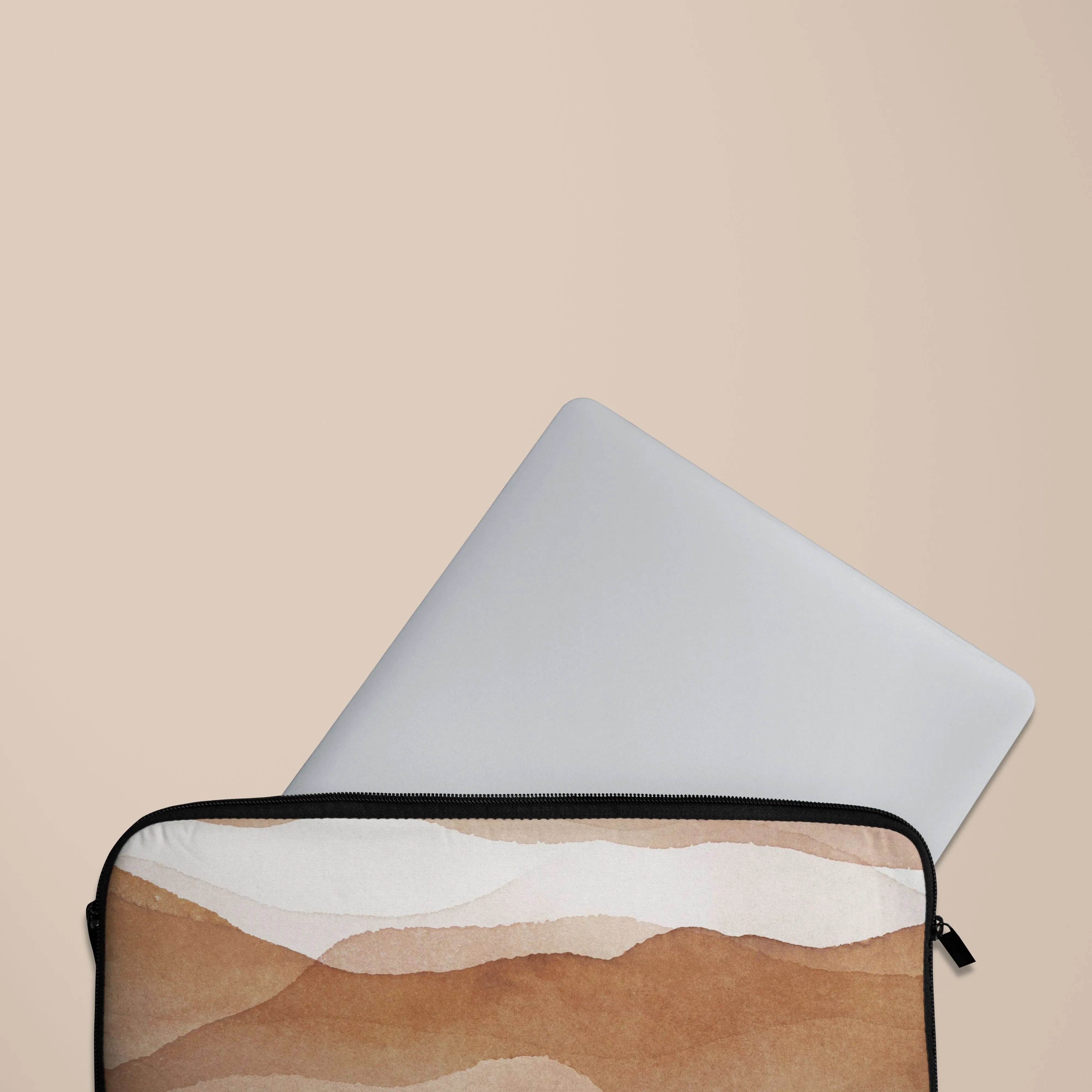 Beige Topographic Laptop Sleeve