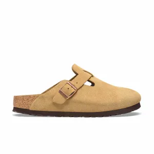 Birkenstock Unisex Boston Suede Leather - Regular (Latte Cream)