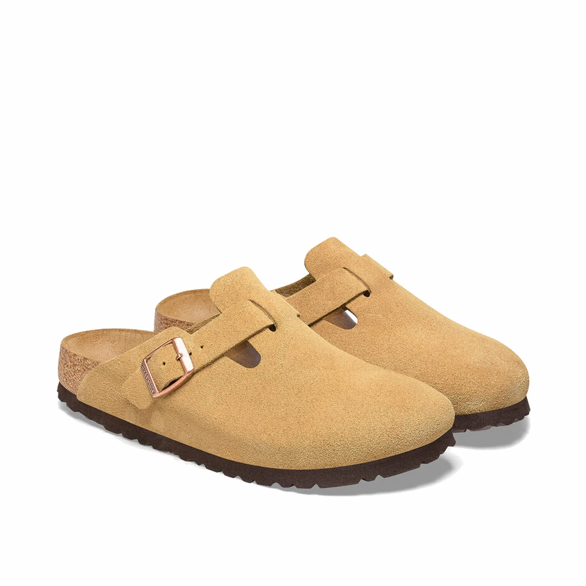 Birkenstock Unisex Boston Suede Leather - Regular (Latte Cream)