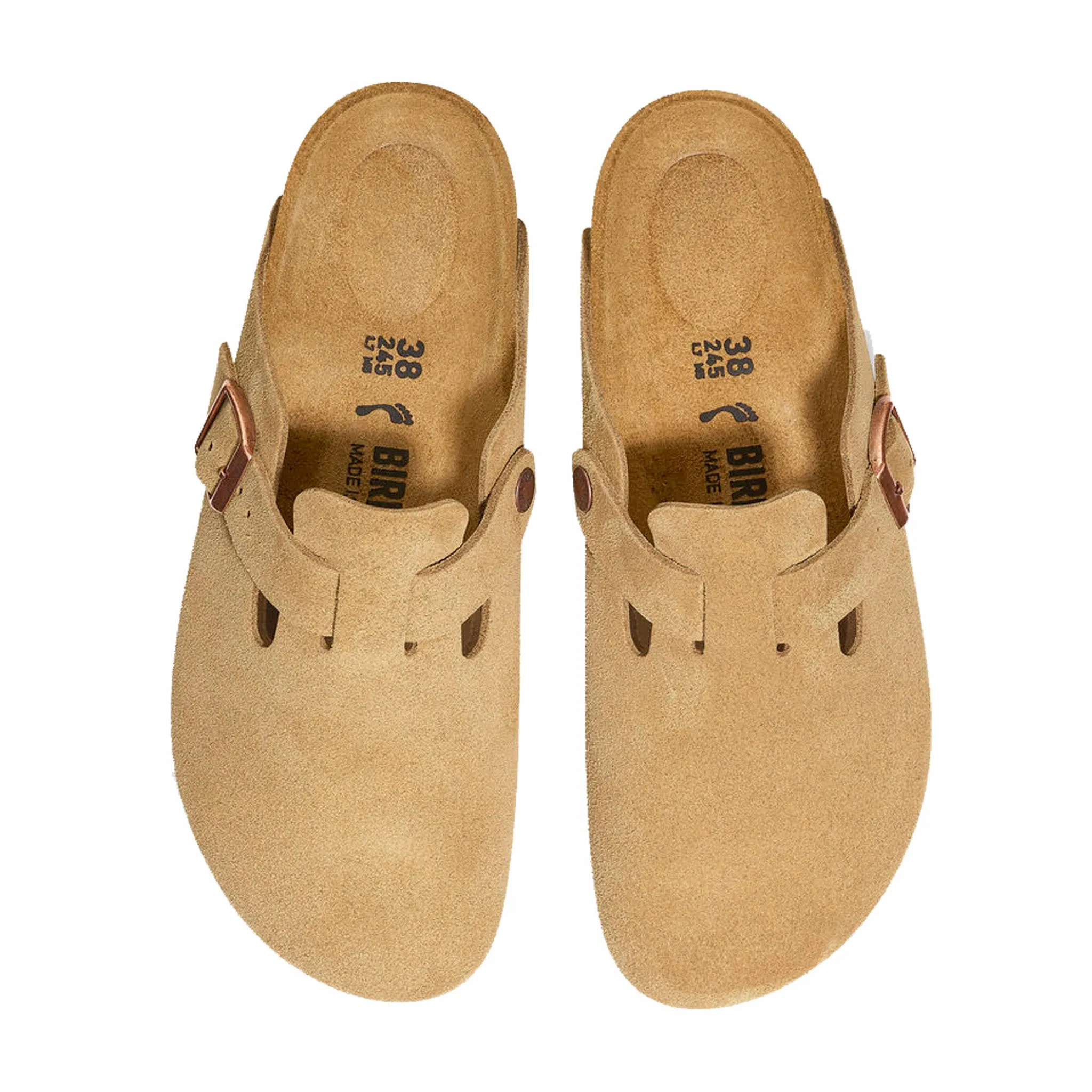 Birkenstock Unisex Boston Suede Leather - Regular (Latte Cream)