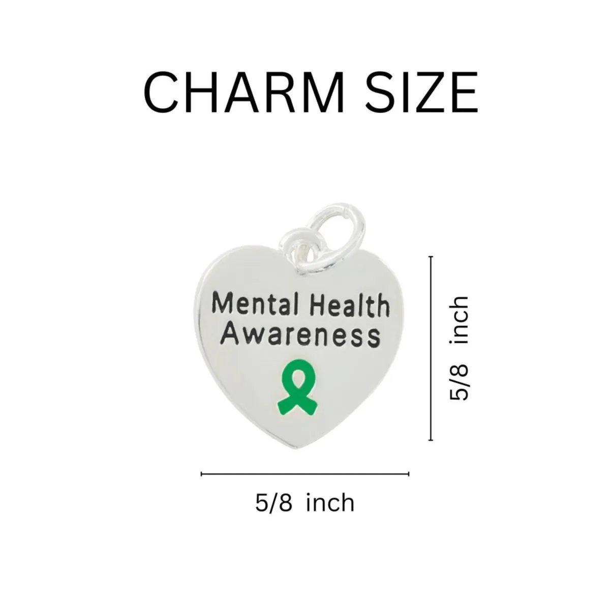 Black Cord Mental Health Awareness Heart Charm Bracelets