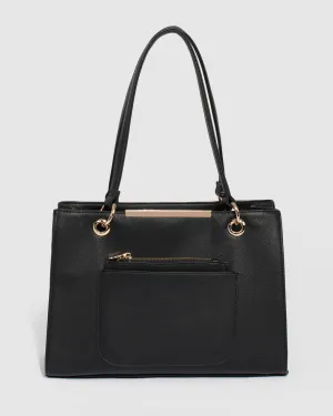 Black Megan Pouch Tote Bag