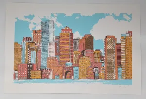 Boston MA Silkscreen Print by Nate Duval