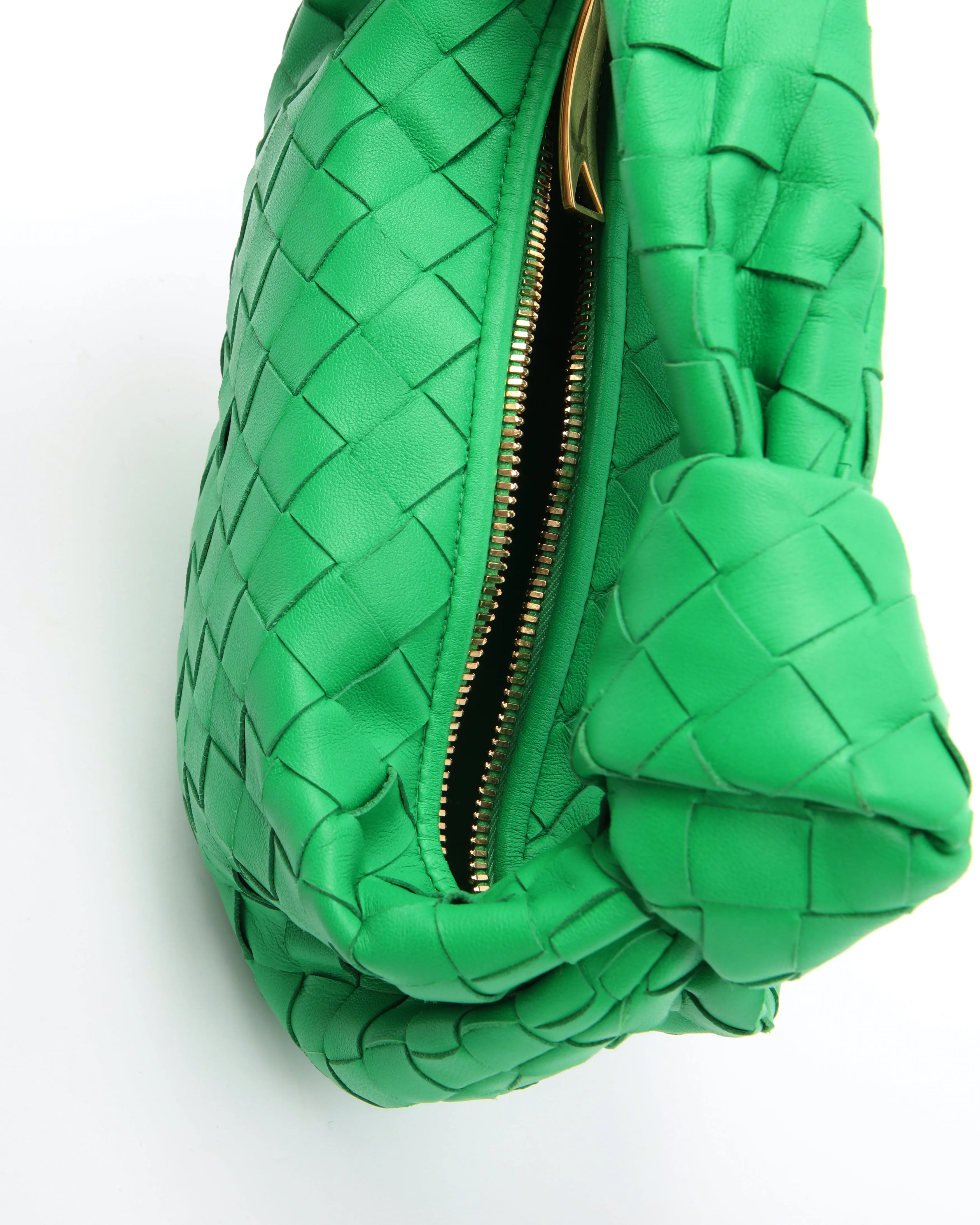 Bottega Green Intrecciato Leather Mini Jodie Bag