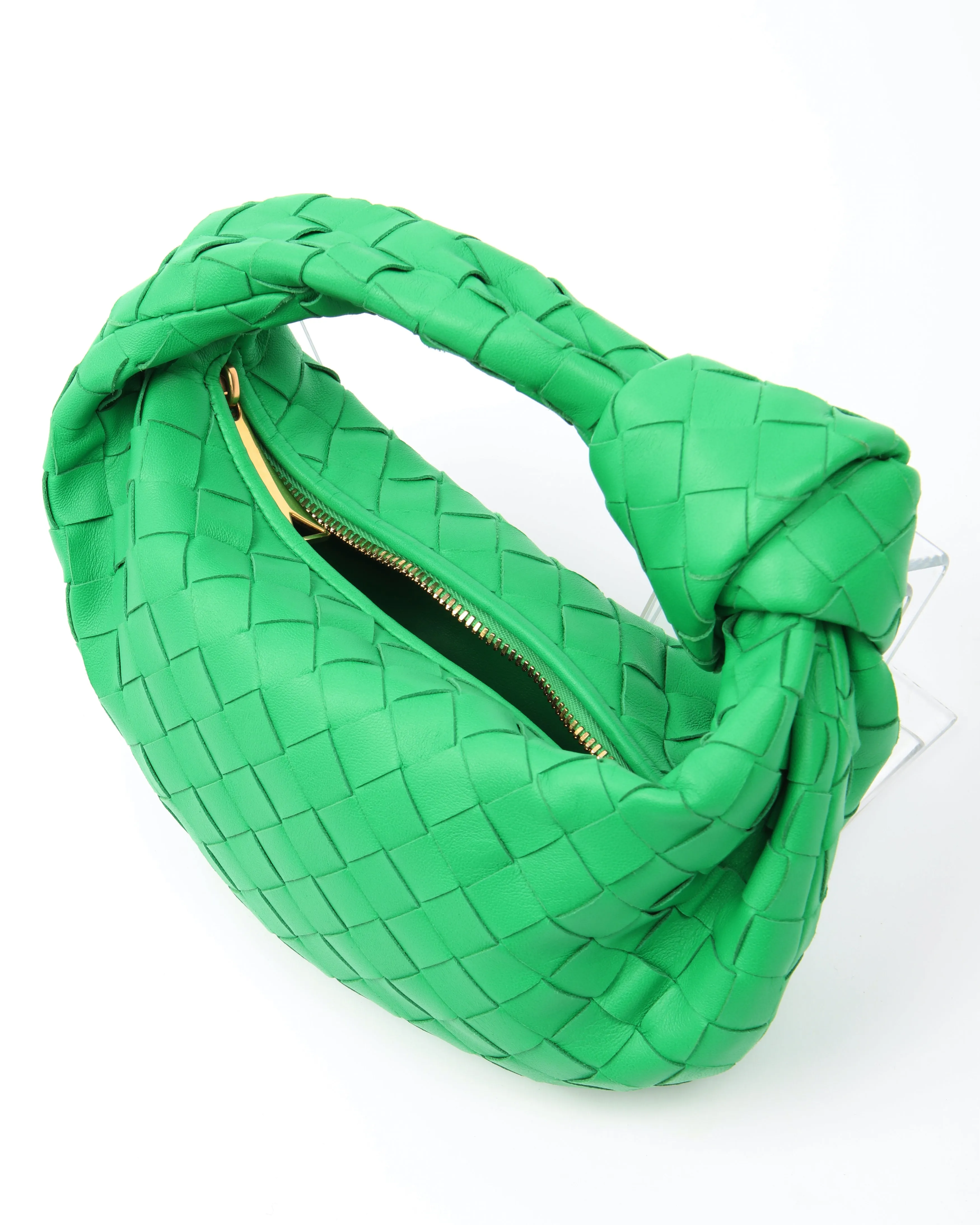 Bottega Green Intrecciato Leather Mini Jodie Bag