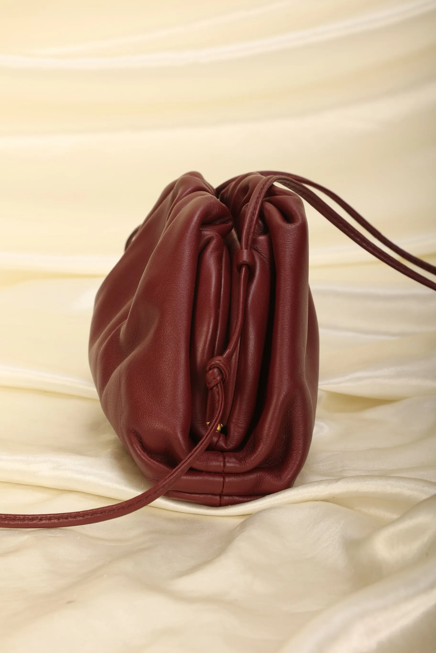 Bottega Veneta Bordeaux Mini The Pouch Leather Clutch