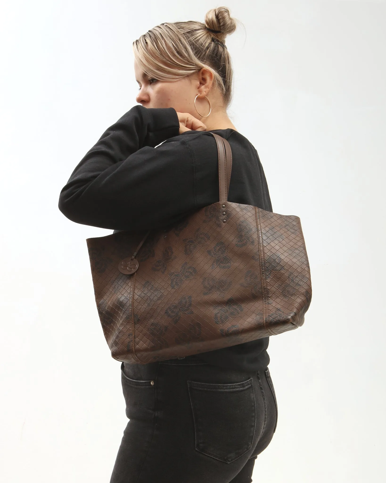 Bottega Veneta Brown Intrecciato Butterfly Tote Bag