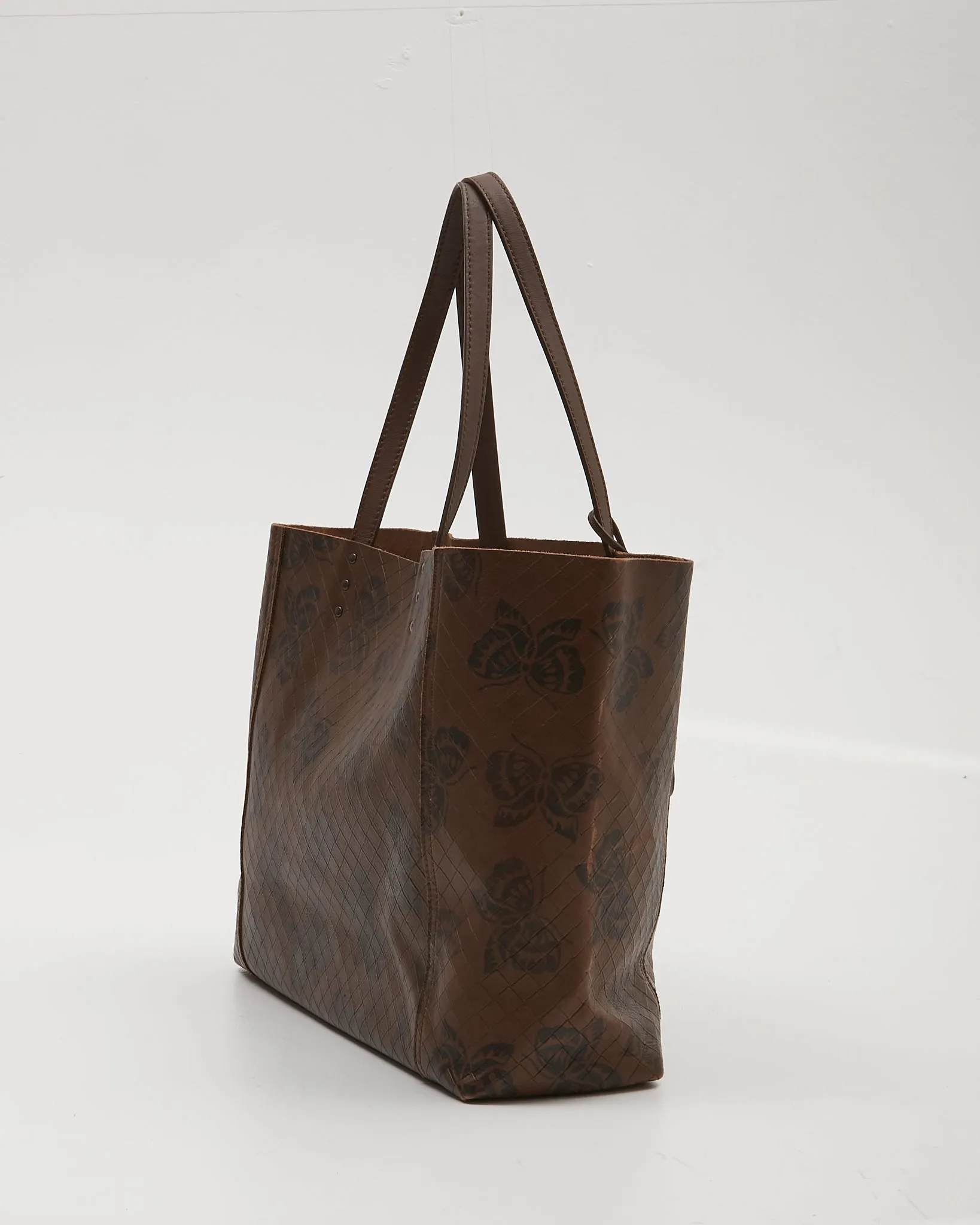 Bottega Veneta Brown Intrecciato Butterfly Tote Bag