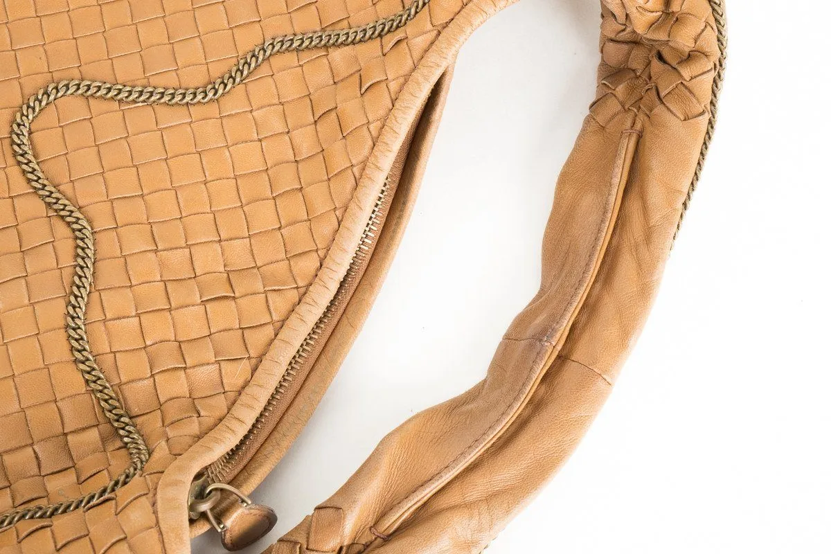 Bottega Veneta Brown Intrecciato Nappa Chain Hobo Bag