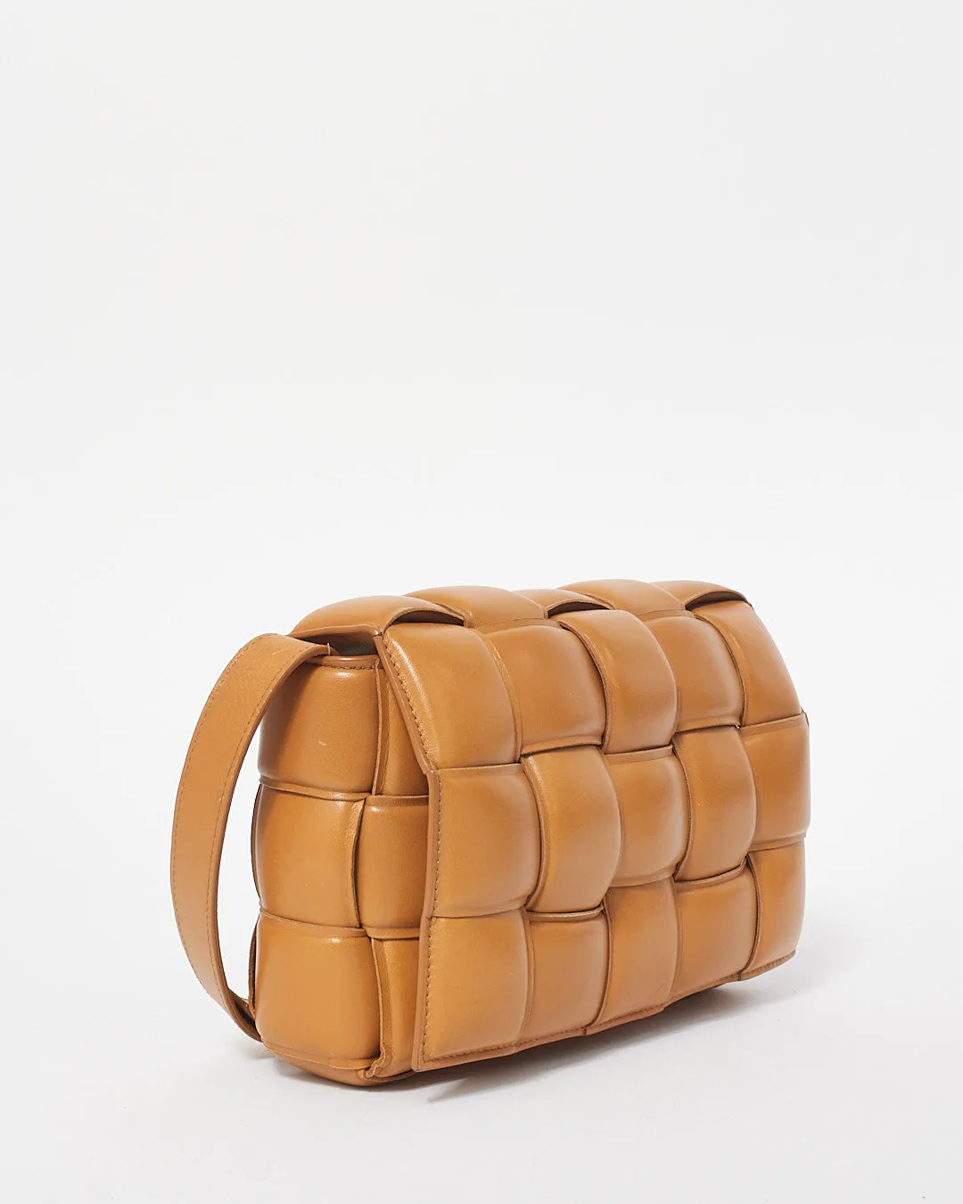 Bottega Veneta Camel Leather Padded Cassette Bag