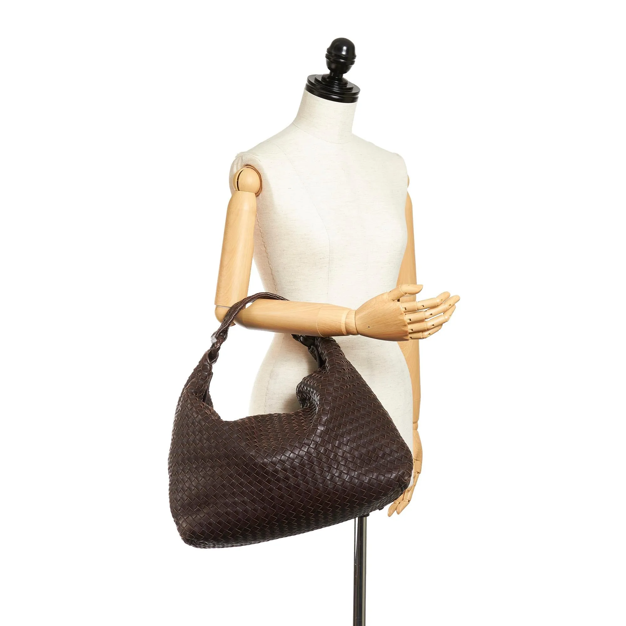 Bottega Veneta Intrecciato Leather Hobo Bag (SHG-26811)