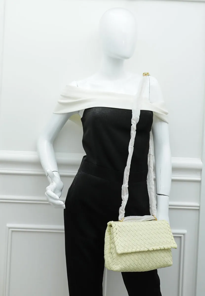 Bottega Veneta Light Yellow Baby Intrecciato Olimpia Bag