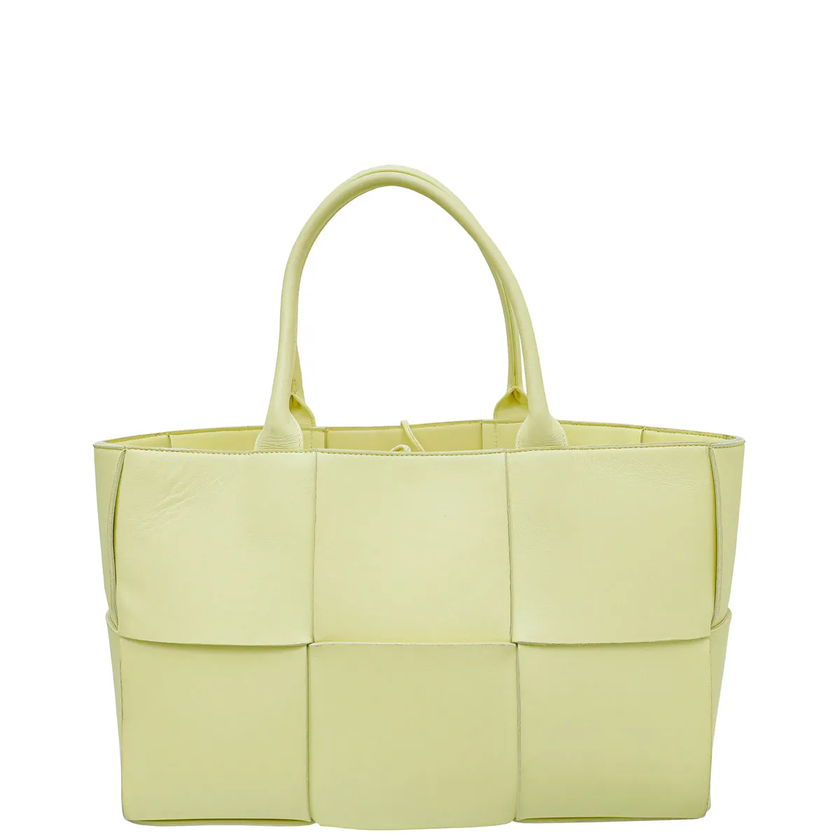 Bottega Veneta Pale Yellow Intrecciato Medium Tote Bag