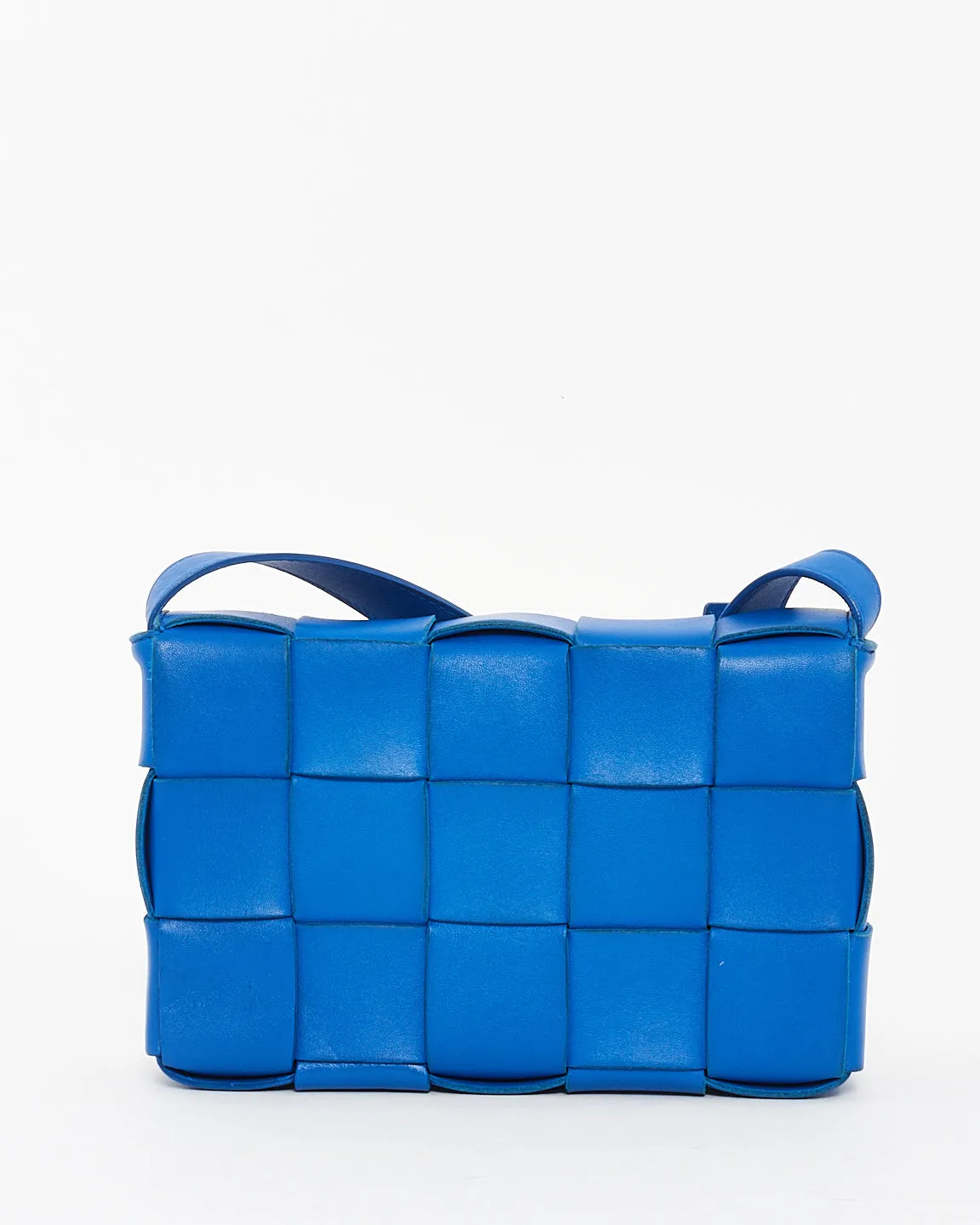 Bottega Veneta Royal Blue Intrecciato Leather Cassette Bag