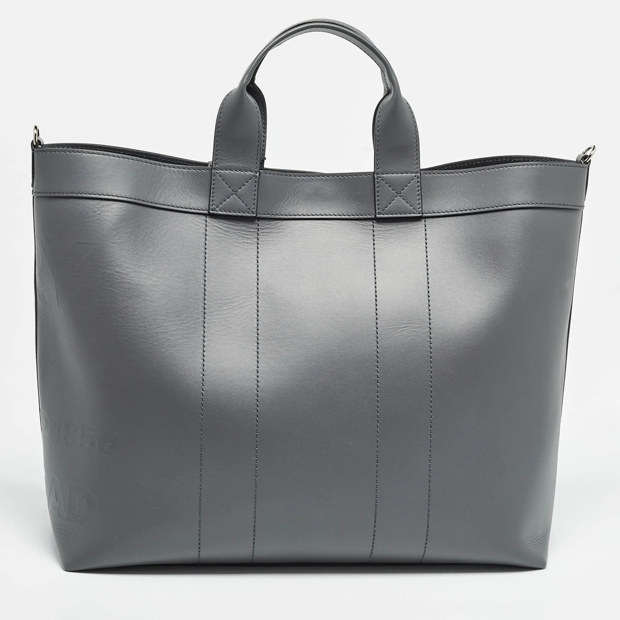 BURBERRY Ash Grey Leather Ormond Tote