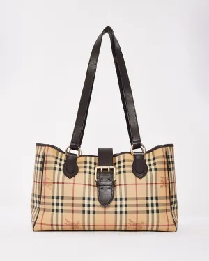 Burberry Haymarket Check Coated Canvas Buckle Eden Tote Bag