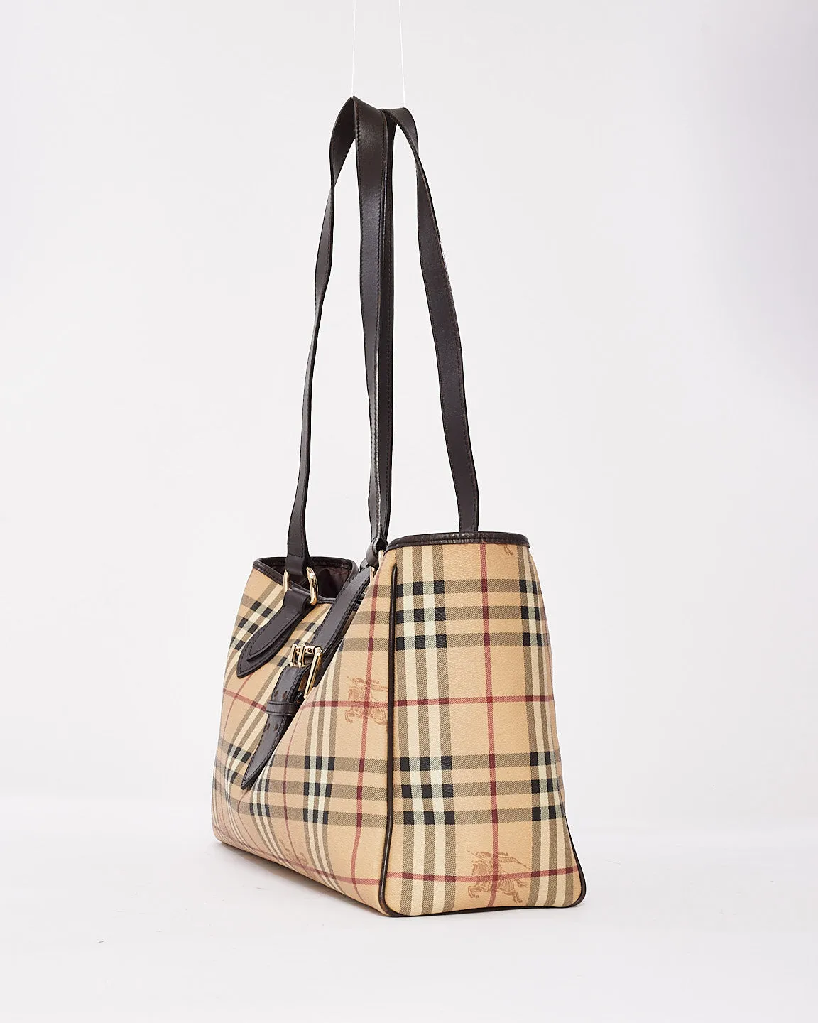 Burberry Haymarket Check Coated Canvas Buckle Eden Tote Bag