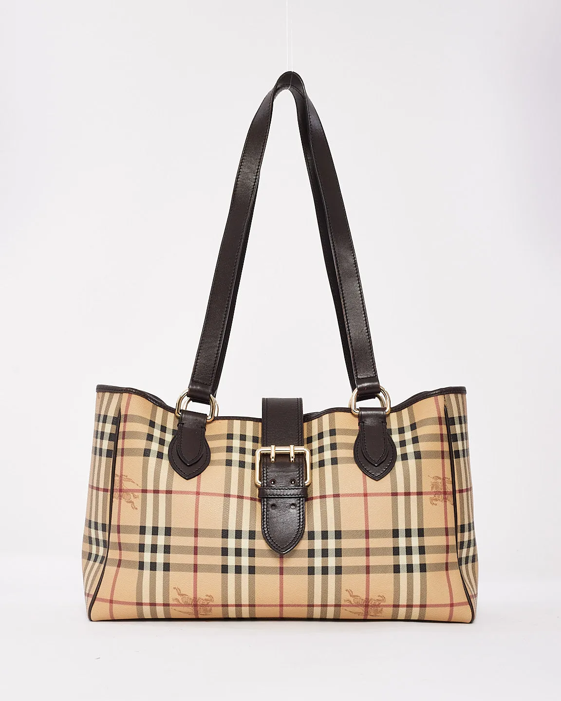 Burberry Haymarket Check Coated Canvas Buckle Eden Tote Bag