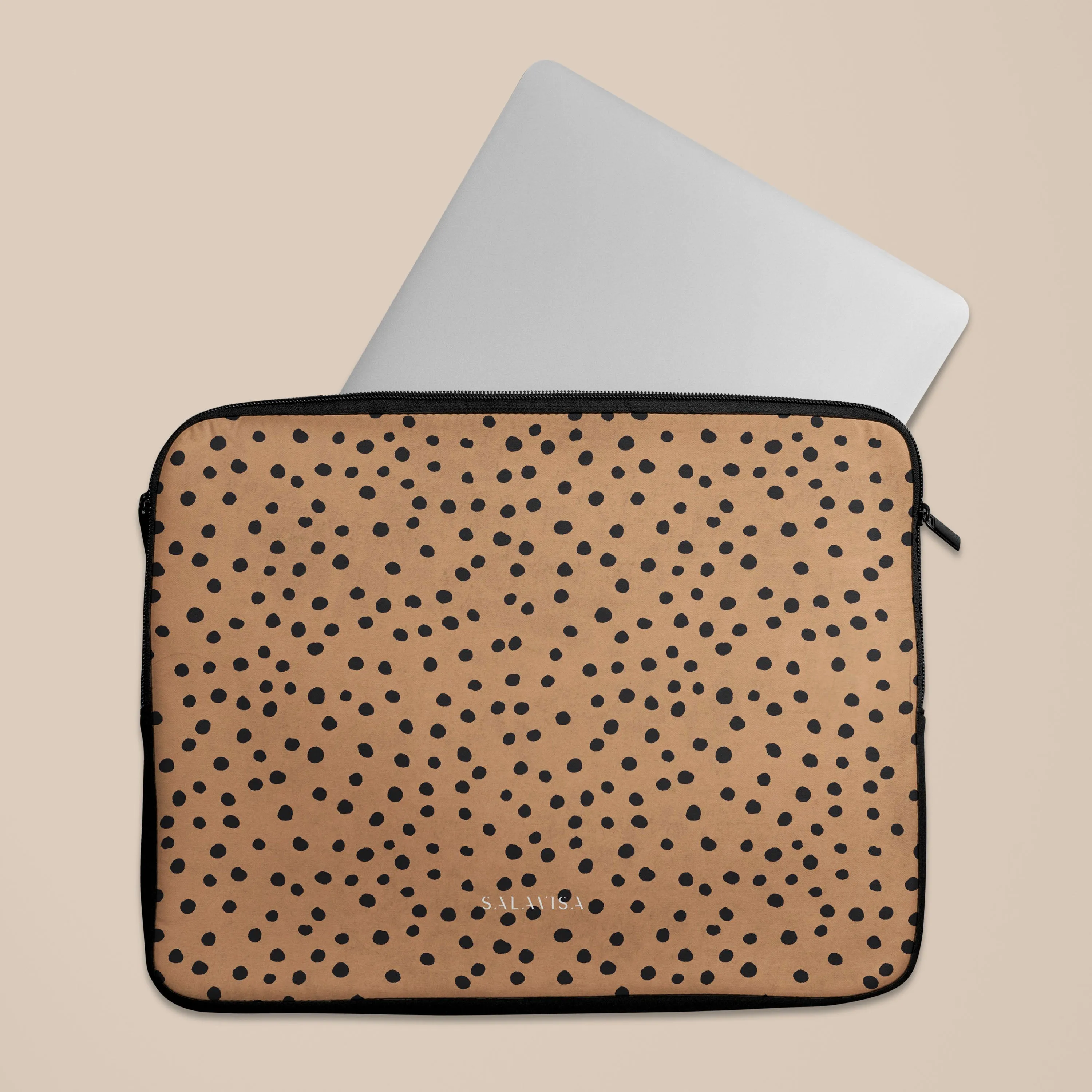 Burnt Orange Polka Dots Laptop Sleeve