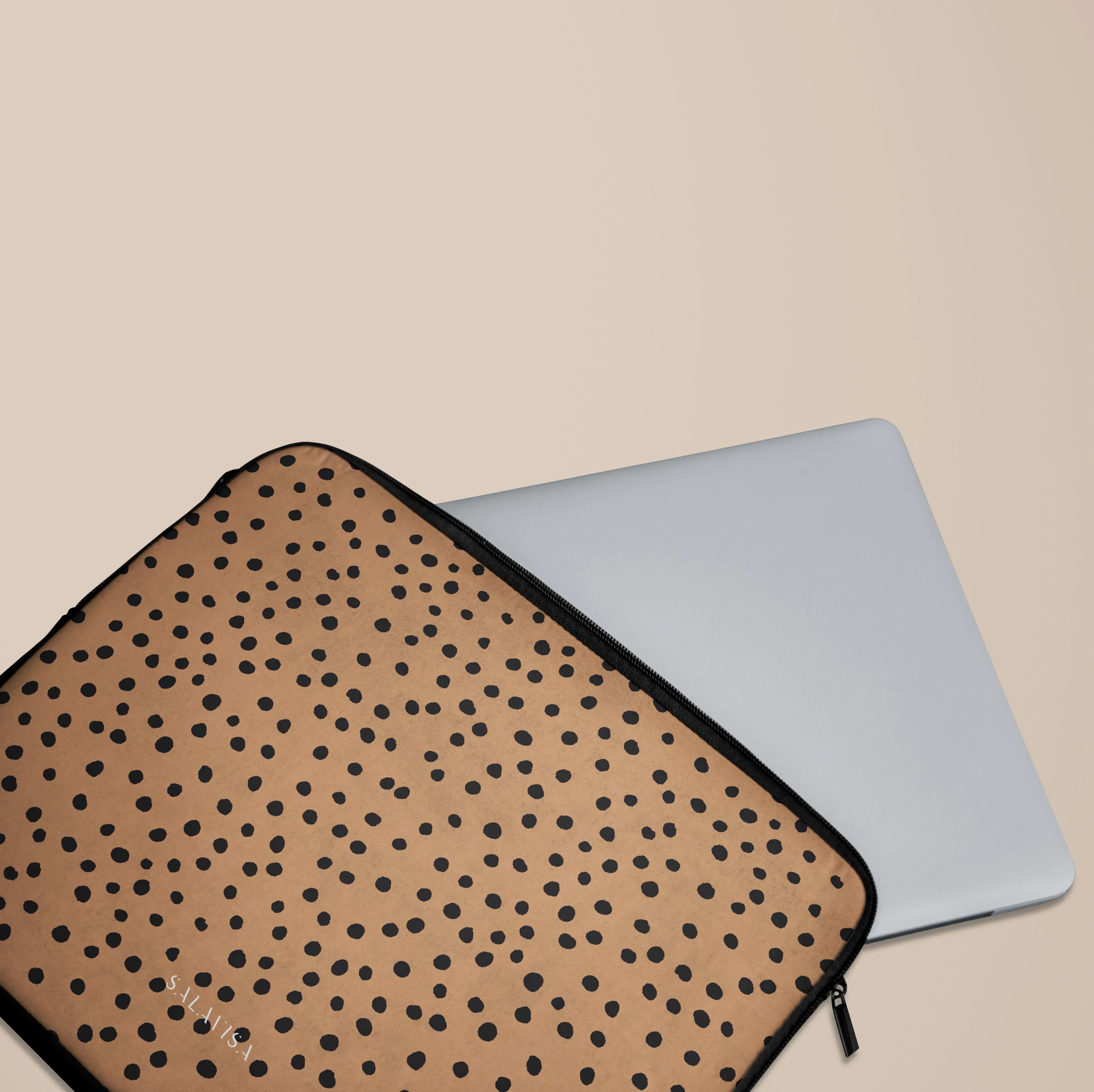 Burnt Orange Polka Dots Laptop Sleeve