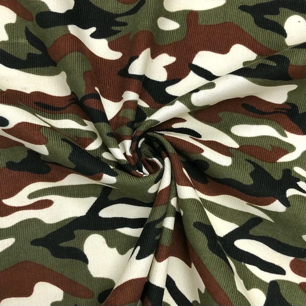 Camouflage Needlecord Fabric