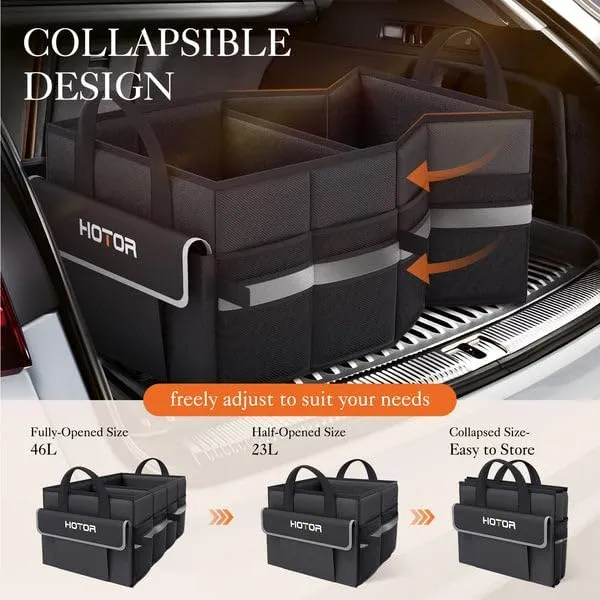 Car Trunk Organizer with 5 Pockets, Foldable & Sturdy for SUVs, Sedans, and Vans