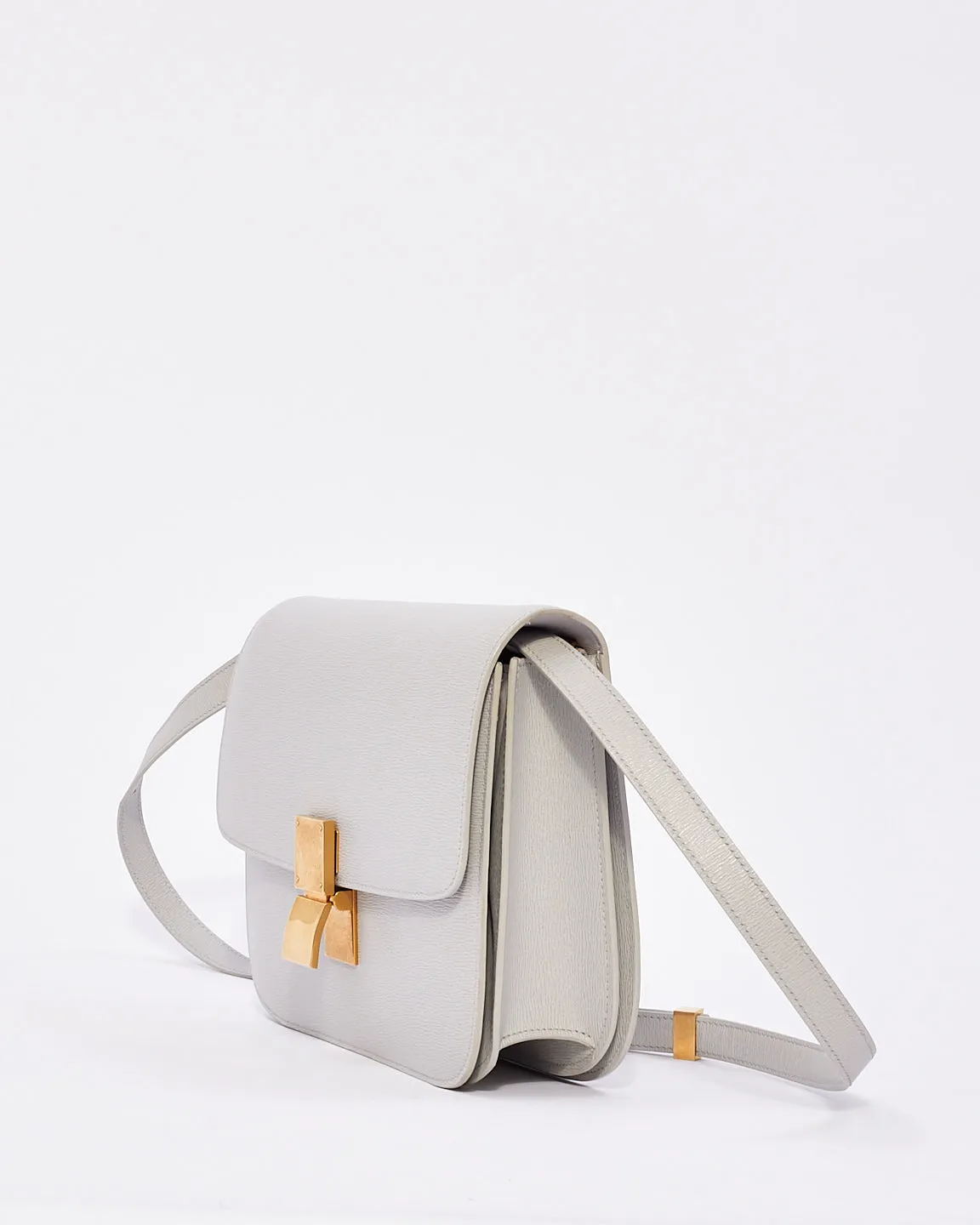 Celine Light Grey Box Calfskin Leather Medium Box Bag