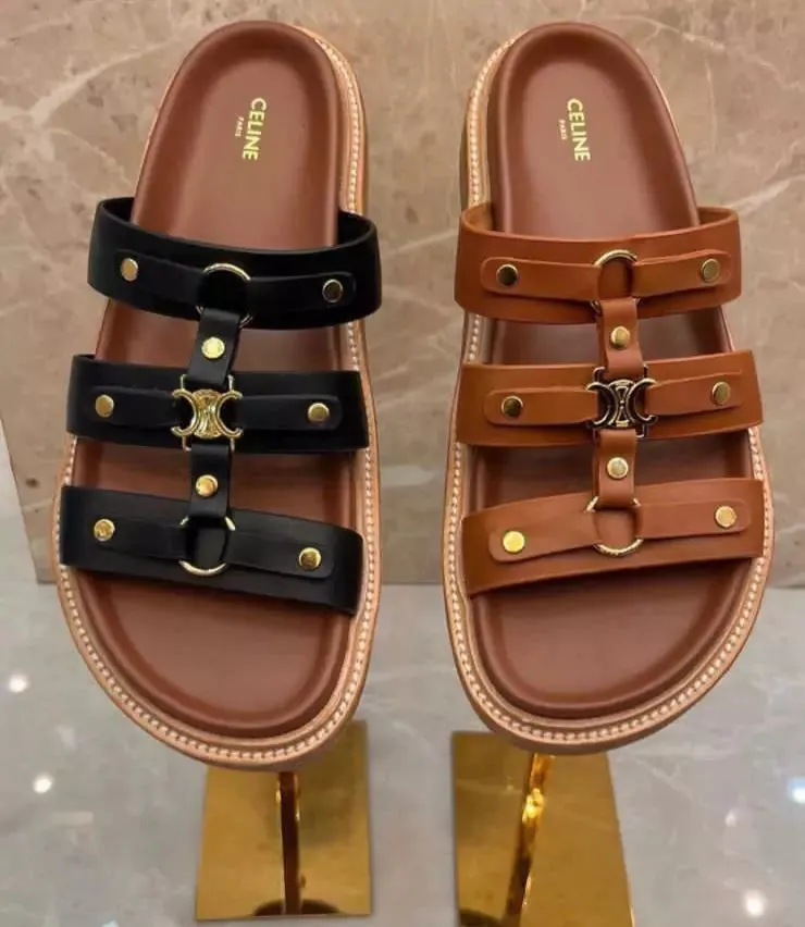 Celine Slides Tippi in Calfskin