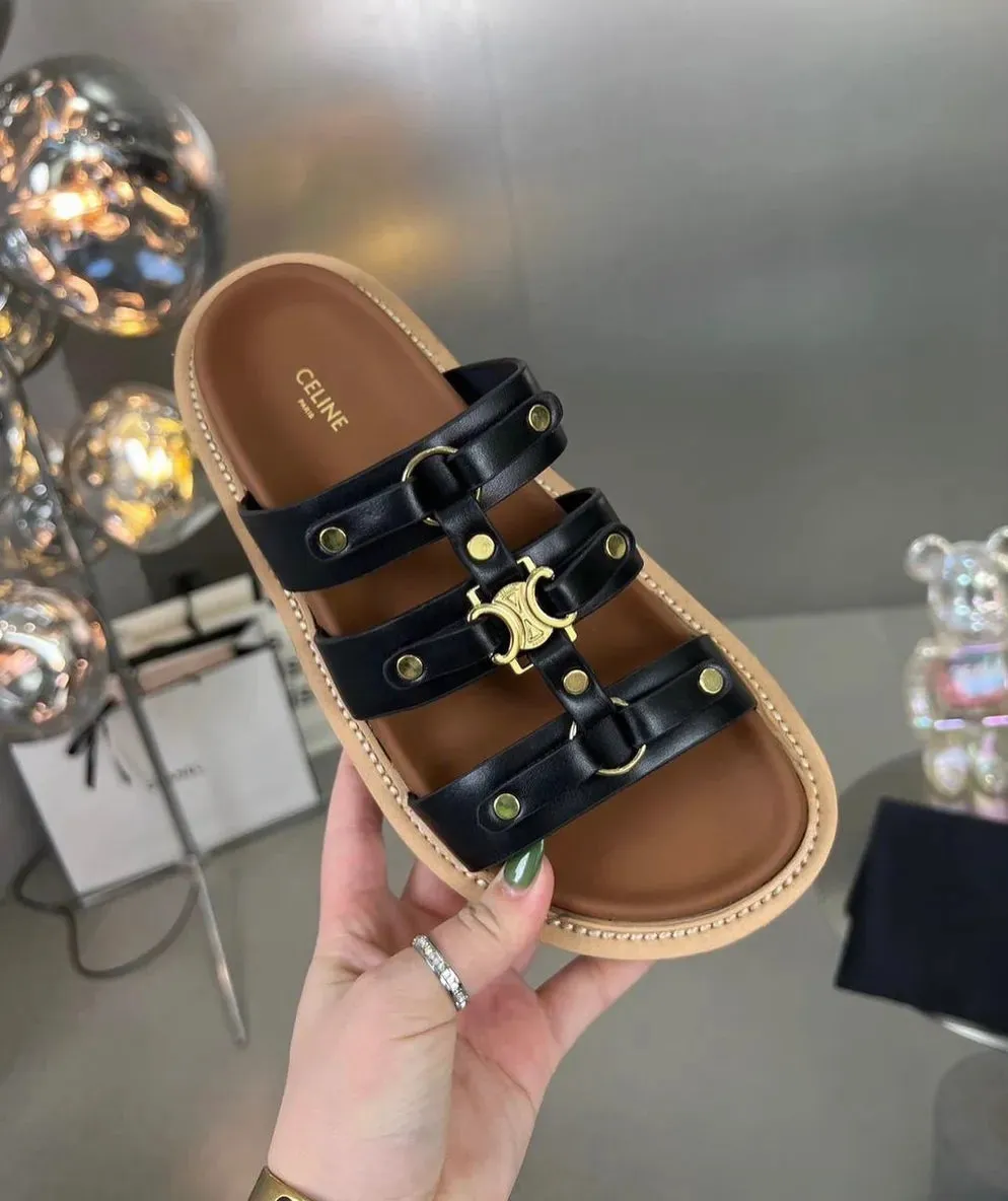 Celine Slides Tippi in Calfskin