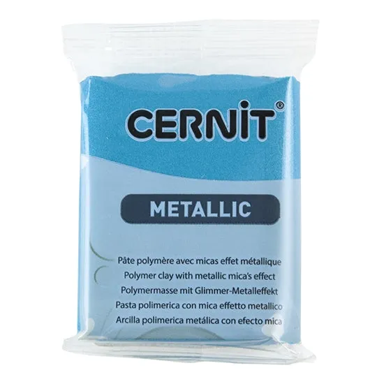 Cernit Metallic Polymer Clay - Turquoise 2oz (56g) block