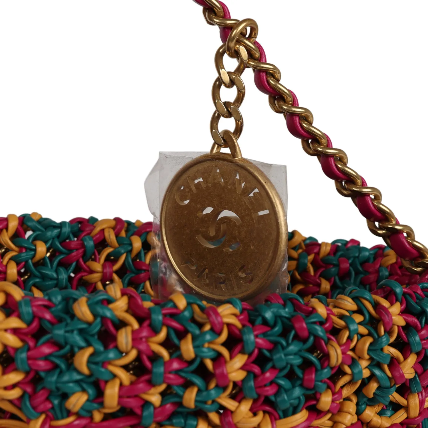 Chanel Mini 22 Bag Multicolor Macrame Calfskin Gold Hardware