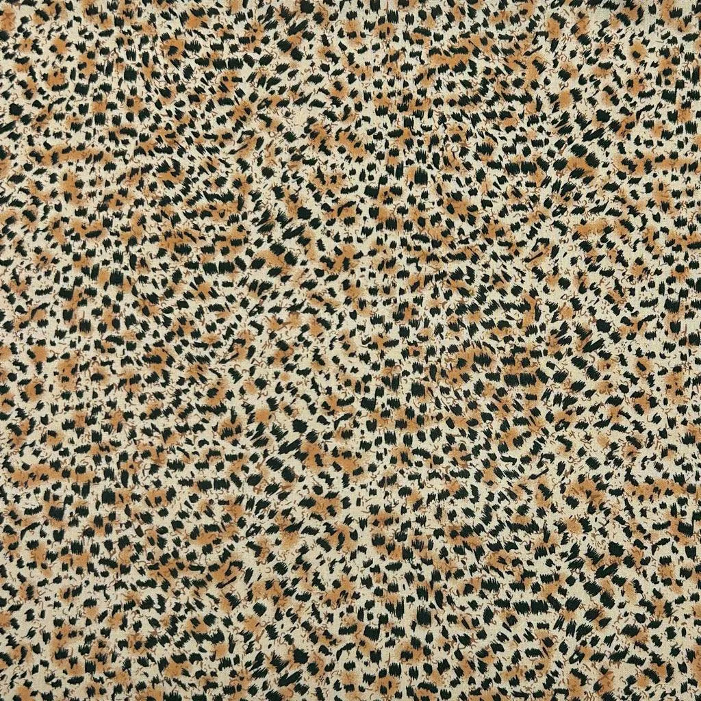 Cheetah Print Viscose Challis Fabric